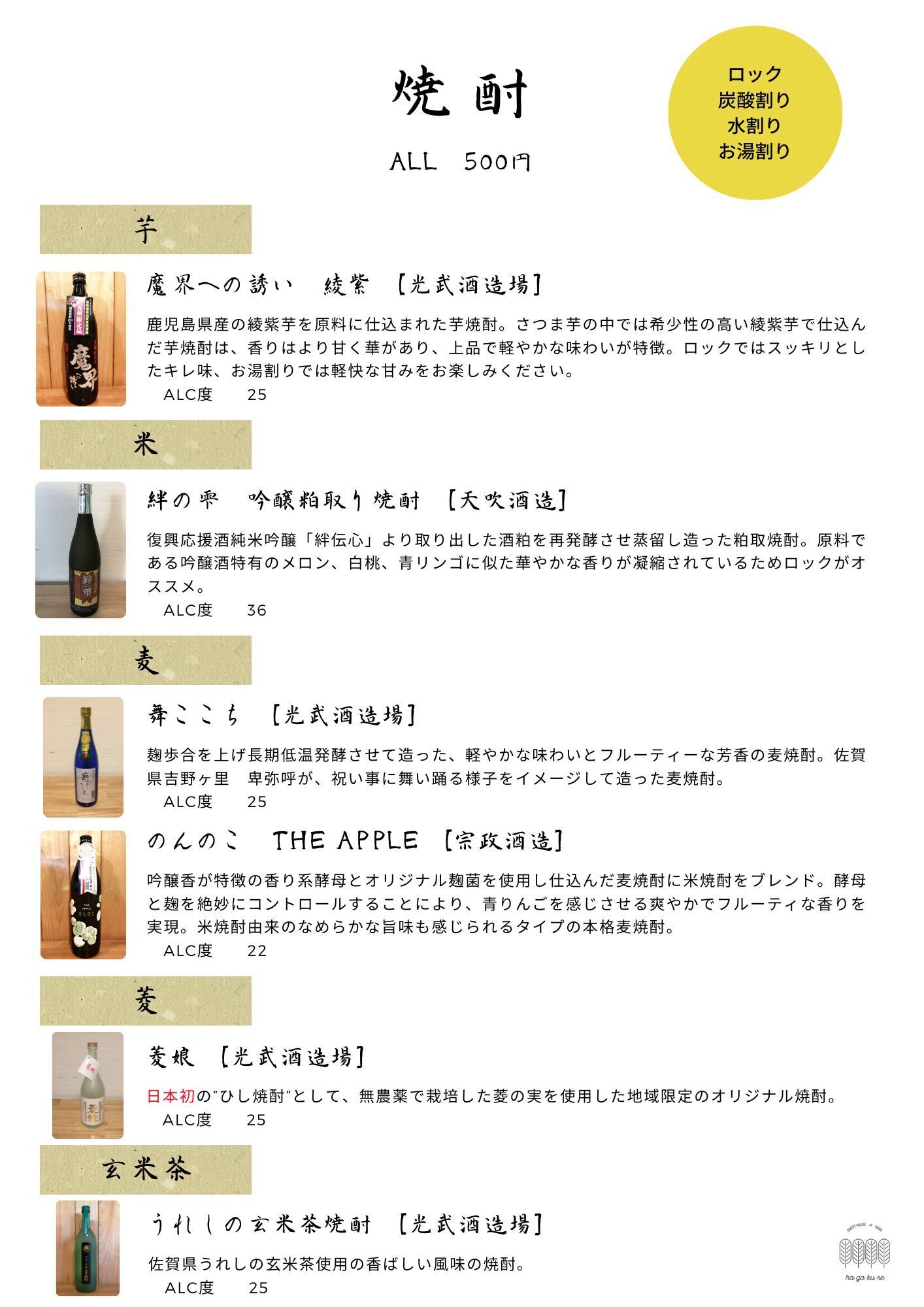 焼酎 Shochu